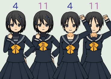 セーラー服の下にハイネック Kisekae Tips 1001