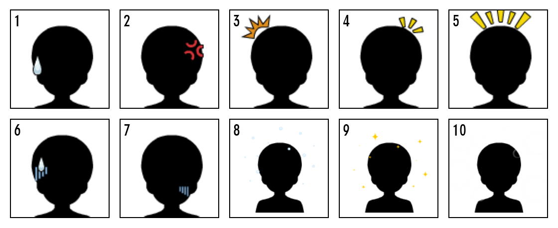 ハートタブ 漫符 10 Partslist 1001