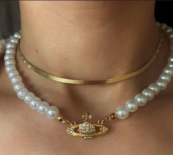 Saturn choker pearl necklace Clearance