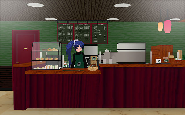 3Dカスタム少女」背景「シアトル系カフェ」 : 跳べないペガサスの徒然 