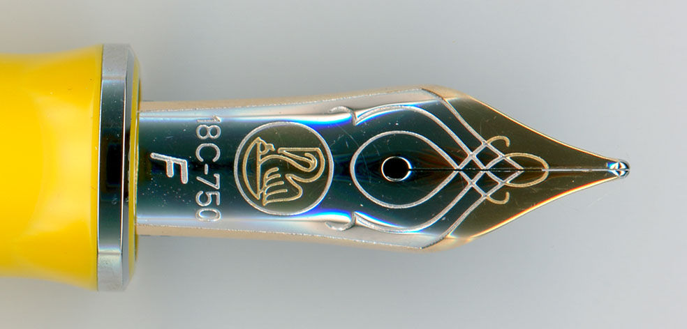 Pelikan M710 イエロー・トレド 18C-F 丸研ぎに変わっておもしろくなっ