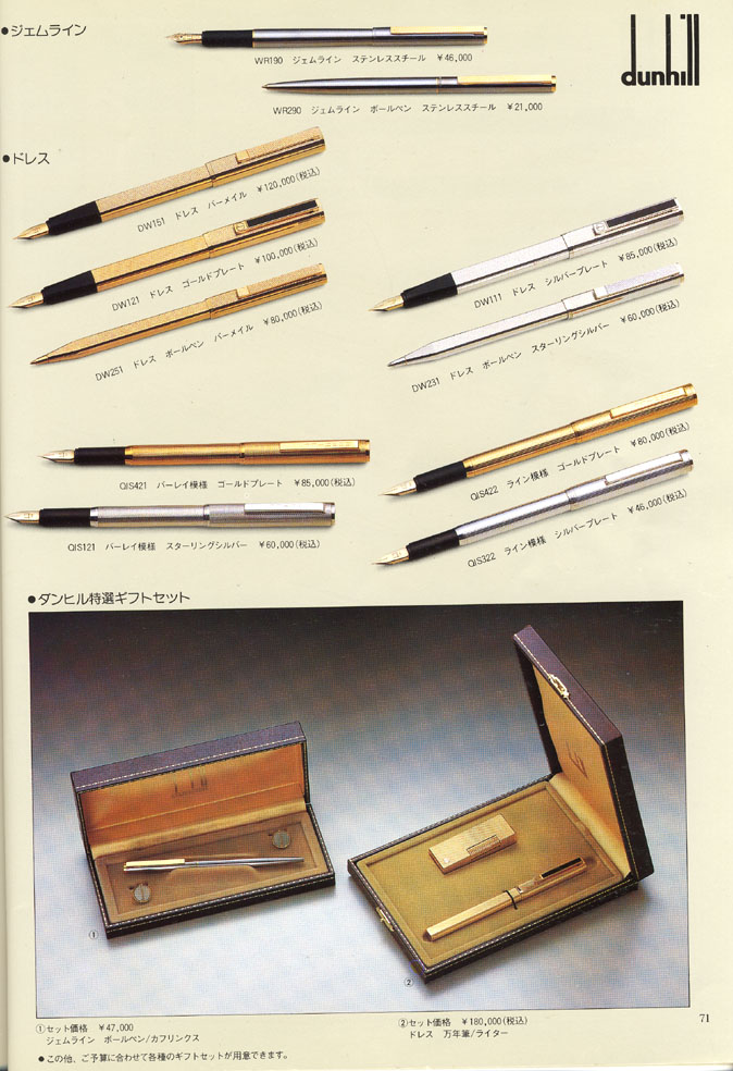 1986年の【The Pen】 ・・・・ Dunhill : 万年筆評価の部屋