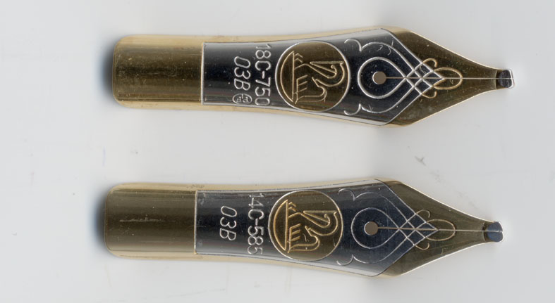 Pelikan M800 14C vs 18C-pf : 万年筆評価の部屋 Pelikan M800 14C vs 18C-pf : 万年筆評価の部屋