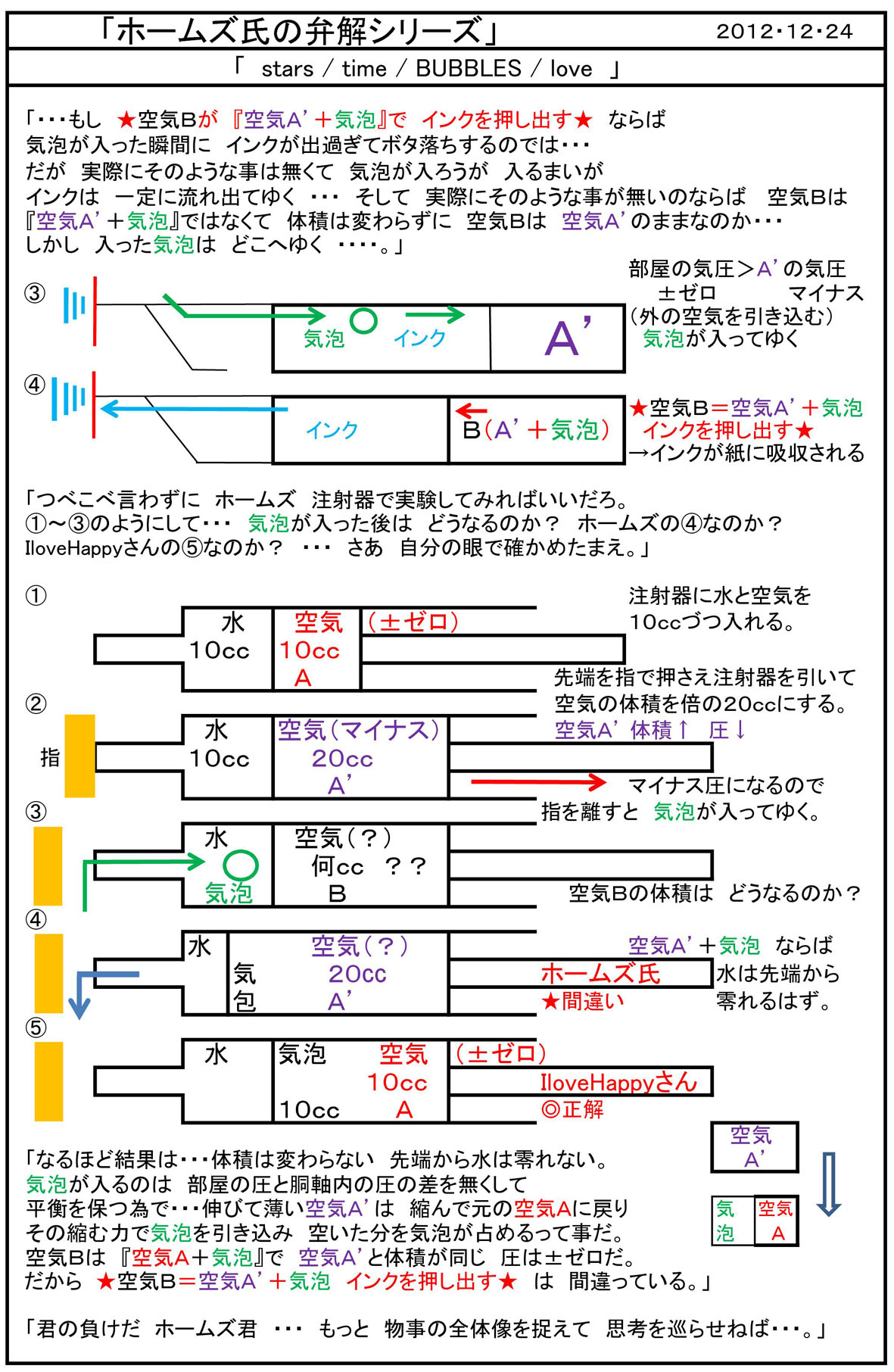 万年筆評価の部屋 紙様からのクリスマス プレゼント ホームズ氏の弁解