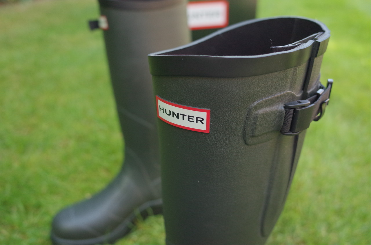 【美品・希少・緑枠ロゴ】HUNTER バルモラルブーツ 約26.5㎝ グレー 美品・希少・緑枠ロゴ】HUNTER バルモラルブーツ 約26.5㎝ グレー