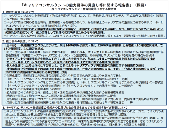 キャリアコンサルタントの能力要件の見直し等に関する報告書 を公表します jcda 自分のための勉強用