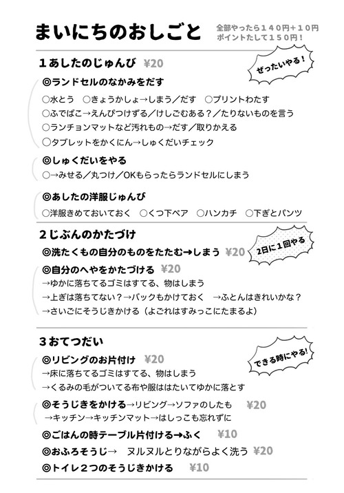 まいにちのおしごと のコピー