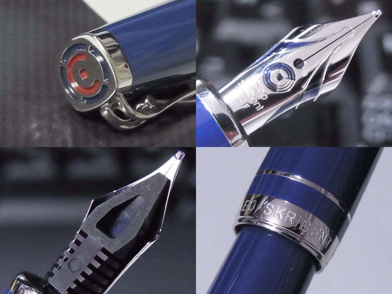 クレオ・スクリベント万年筆プラチナラインブラック18金ロジウムメッキ