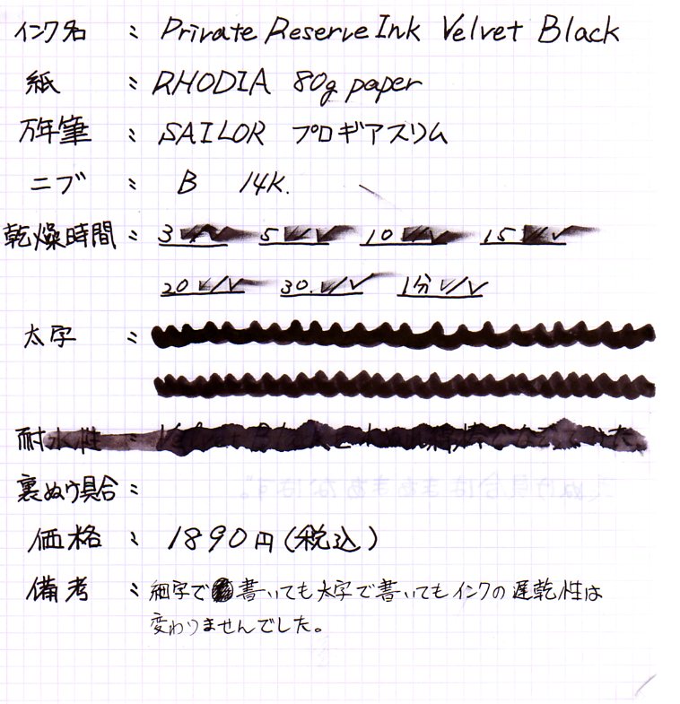 Private Reserve Ink Velvet Black : ぺん☆ぱれーどっ！