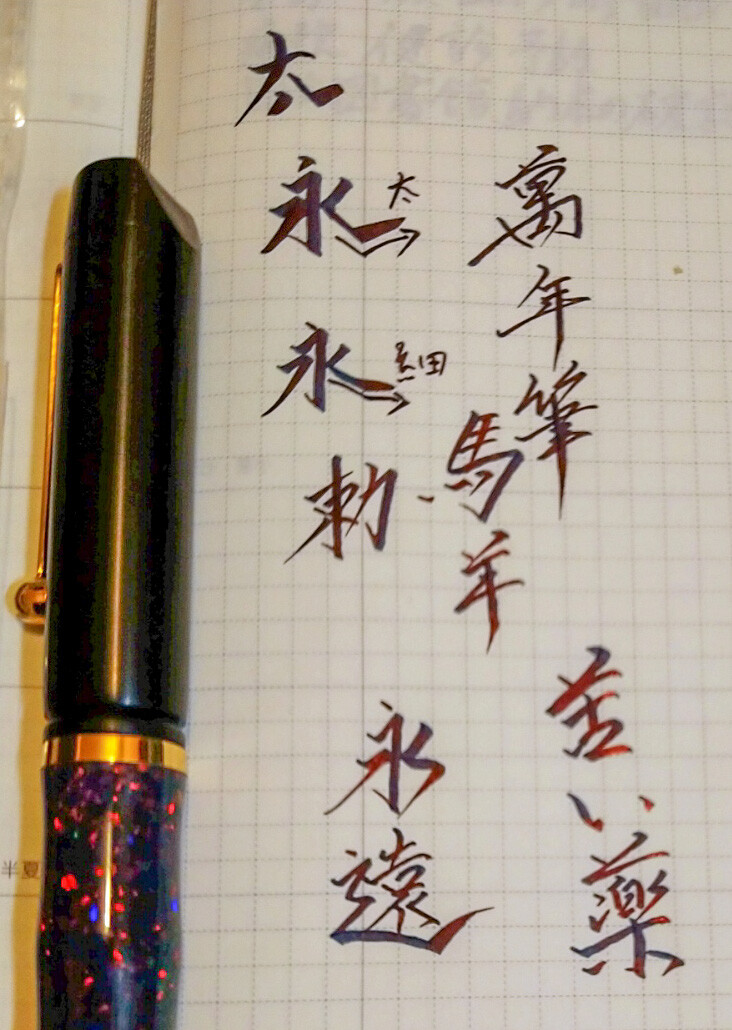 縦長横太ペンポイントの字形(主にセーラー万年筆) : 万年筆と