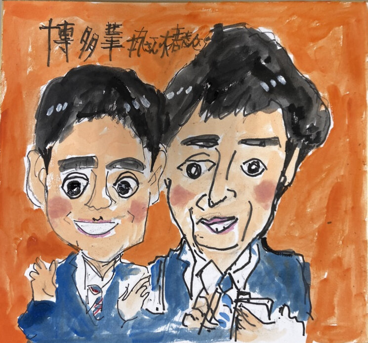 今回は#博多華丸大吉 さんを描いてみました〜😁😁😁🎵 #博多華丸