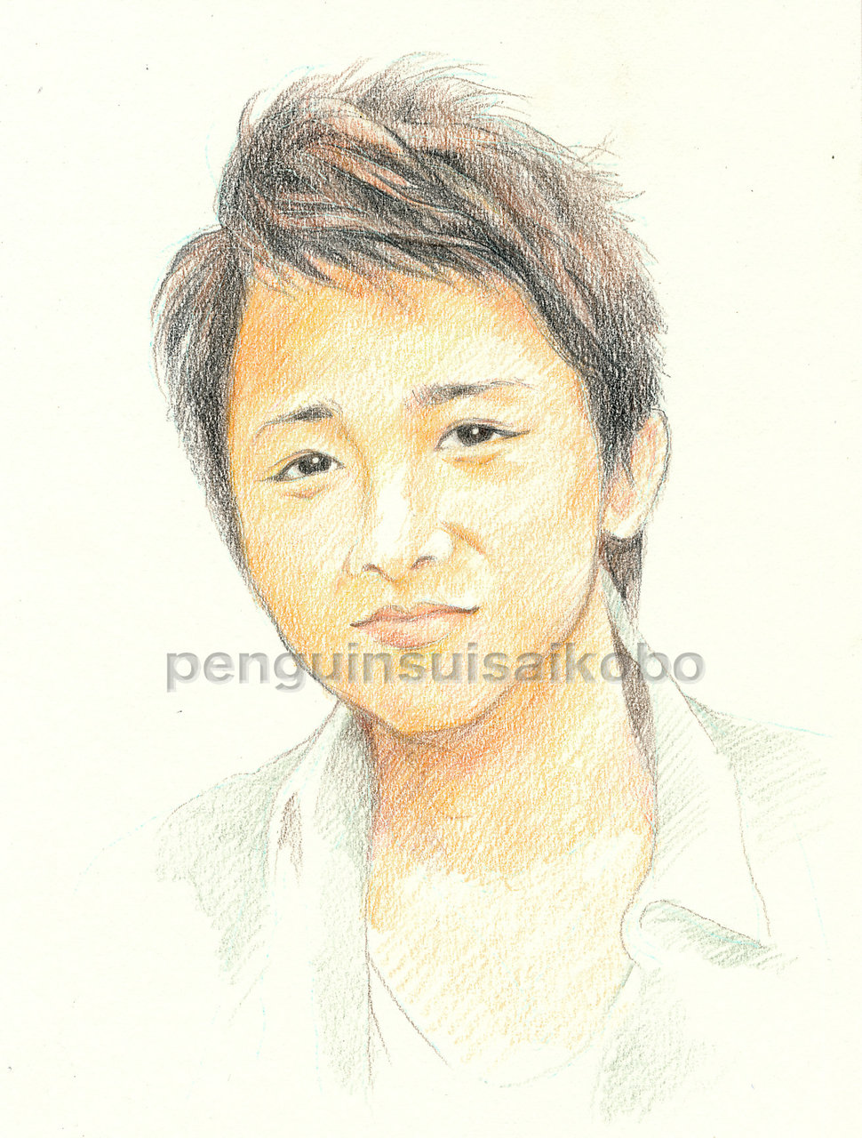 かのくんの似顔絵 イラストレーター、元19のミツルさんが、僕のイラスト描いてくれた