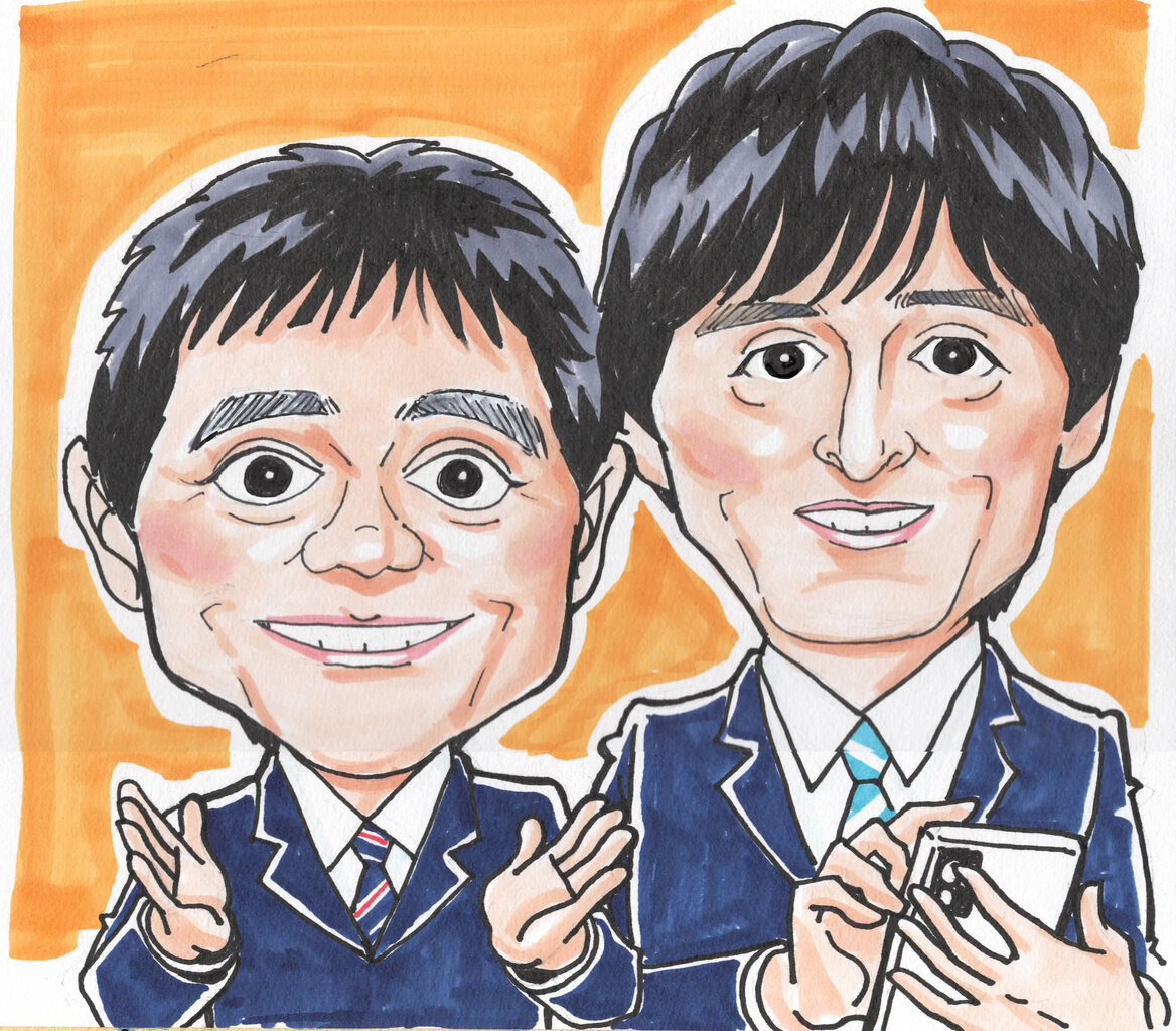 11月8日の似顔絵教室レポ「博多華丸・大吉さん」 : 真夜中の