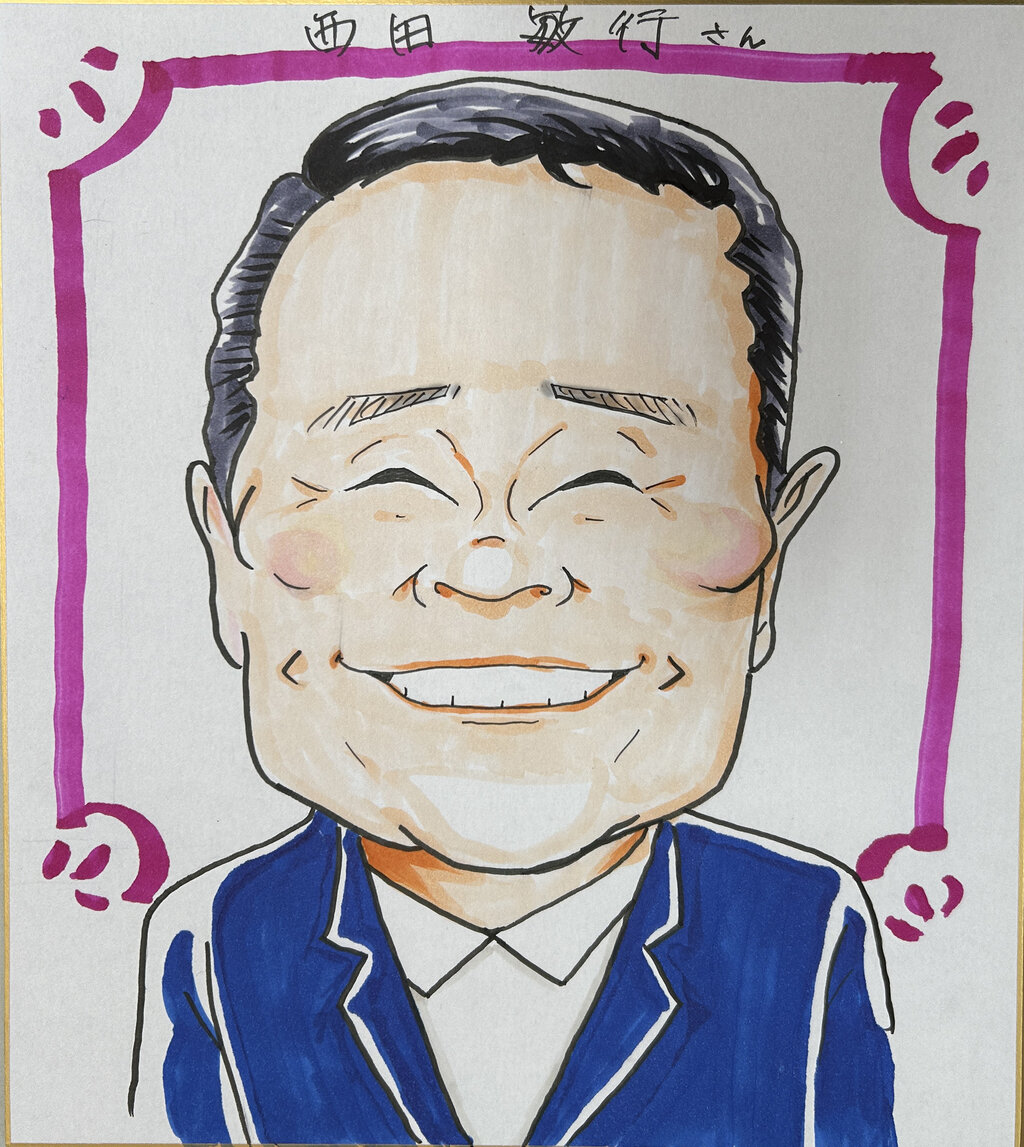 10月22日の似顔絵教室レポ「西田敏行さん」 : 真夜中のぺんぎん工房