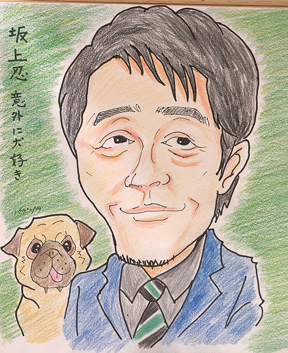 1月28日の似顔絵教室レポ「坂上忍さん＆パグゾウくん」 : 真夜中の
