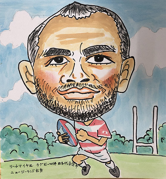 9月10日の似顔絵教室レポ リーチマイケル選手 真夜中のぺんぎん工房 似顔絵教室