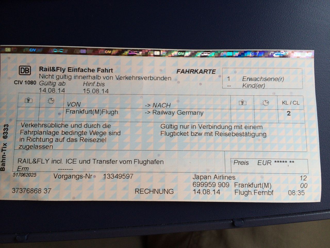 14年8月ドイツ旅行 Rail Fly Iceでミュンヘンへ 旅の備忘録 14年8月ドイツ旅行 Rail Fly Iceでミュンヘンへ 旅の備忘録