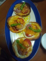 餃子の皮のピザ