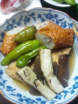 絹揚げ、イカ巻き、ナスの煮物