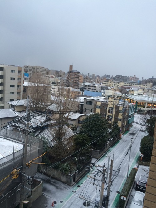 今日の福岡は雪です