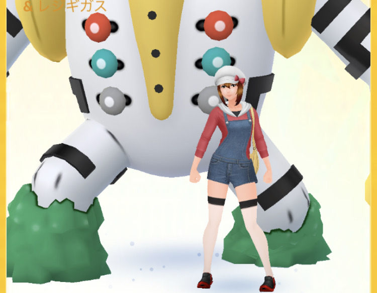 ポケモンgo 課金ポーズ1000kmランシャツきて相棒をレジギガスにすると良い感じやん ｗｗｗｗｗ