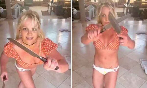 ブリトニー・スピアーズが２本のナイフを振り回して踊る、恐怖しか感じない動画を公開している！ｗ