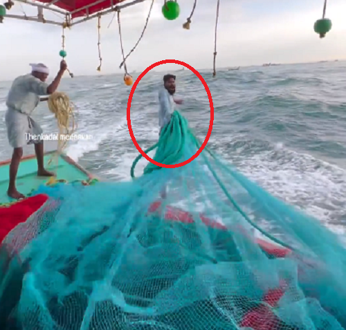 海に網を投下する漁師って、それで無事なのか！？　ヤバそうな予感しかしないｗ