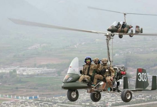 中国の「ジャイロコプター部隊」が厄介な存在の予感！？（2枚の写真）