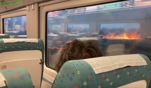山火事で異常を検知した電車が緊急停止って、ここで止まるのはヤバいだろ！ｗ