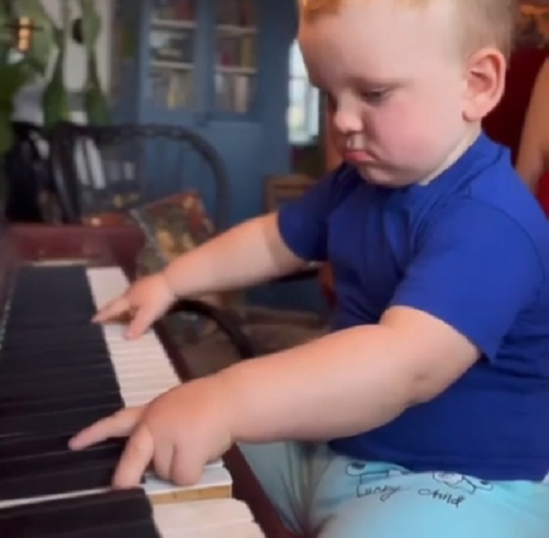 ピアノを弾く1歳9ヶ月の赤ちゃんがいる！　天才ピアニストの誕生の瞬間
