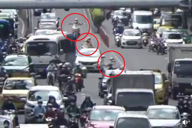 ベトナムの警官が要人警護のため交通整理する様子が凄い！ｗ