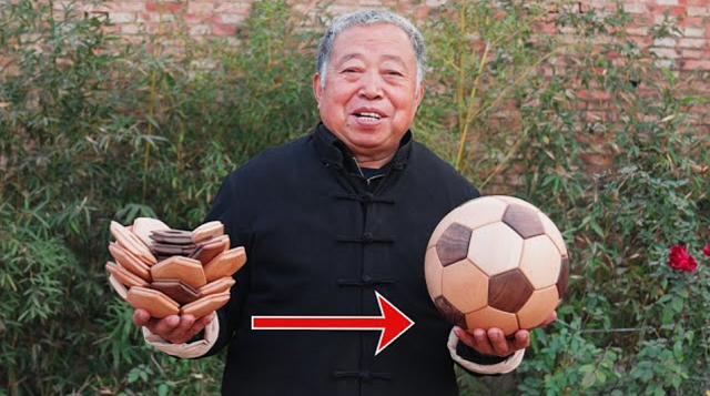 木製の「サッカーボール」を作るお爺ちゃんの技巧が凄い！