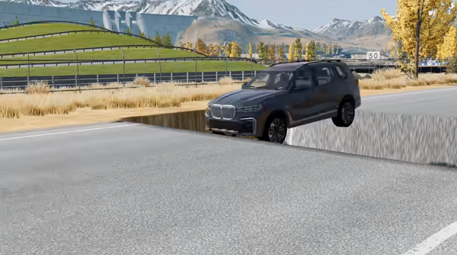 道路に開いた穴を車が通過できるのかシミュレーションしてみた結果、そうなるよね！ｗ