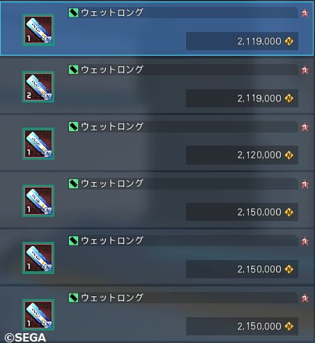 ウェットロング相場