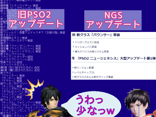 新旧アップデート比較