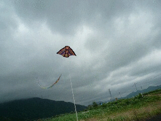 空撮カイト揚げ 凧で空撮の奥村