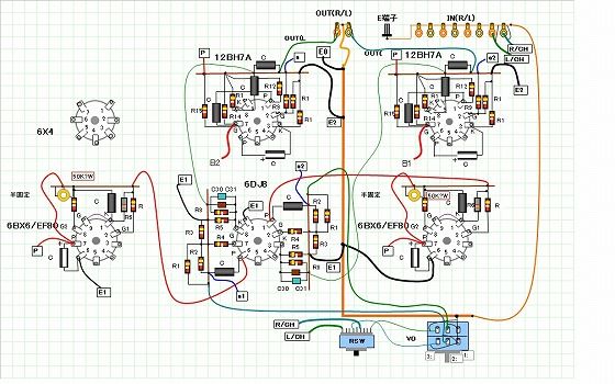自作真空管PPアンプ 過去の作品集：6BQ5pp/自作真空管アンプby百十番