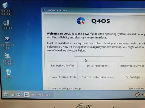 EeePC900 Linux(Q4OS）インストール（EeePC900 Linux(Q4OS