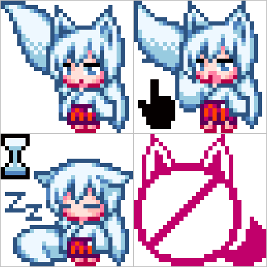 ドット絵練習日記 24 とにかく獣耳を描きたいんだ俺は 気紛れに