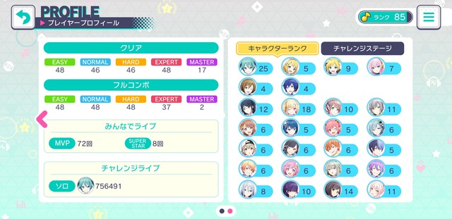 プロフィールのクリア数47でフルコン数48っていう矛盾した状態なんやが プロセカ プロフィールのクリア数47でフルコン数48っていう矛盾した状態なんやが プロセカ