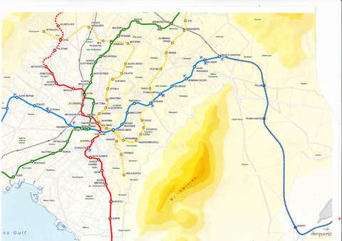 アテネ地下鉄路線図2020