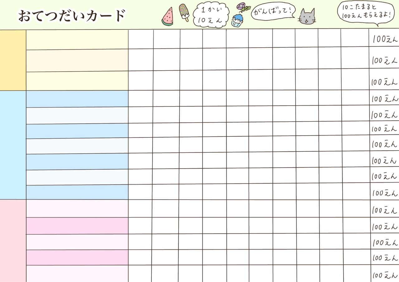 イトコとまめちゃん 3歳編 お手伝い表 猫の手貸して Powered By ライブドアブログ