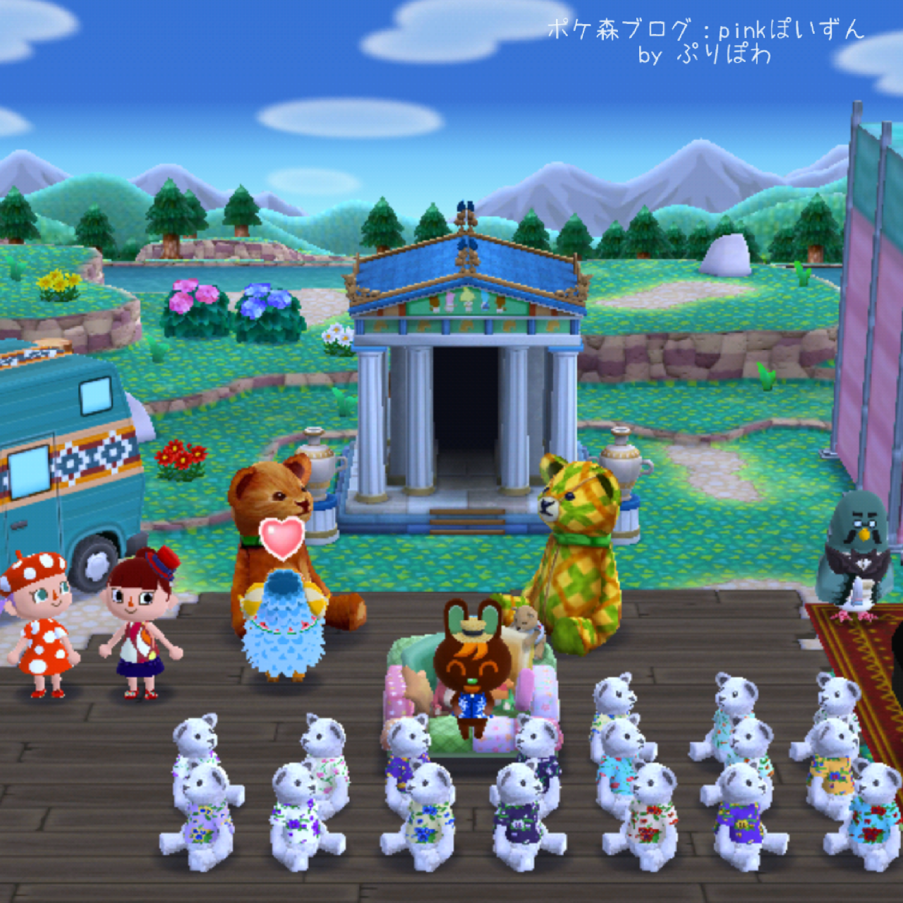 ポケ森 はながら家具 花柄ｔシャツ シロちゃん 全17種 のんびりアロマ島生活 タイムトラベラー編