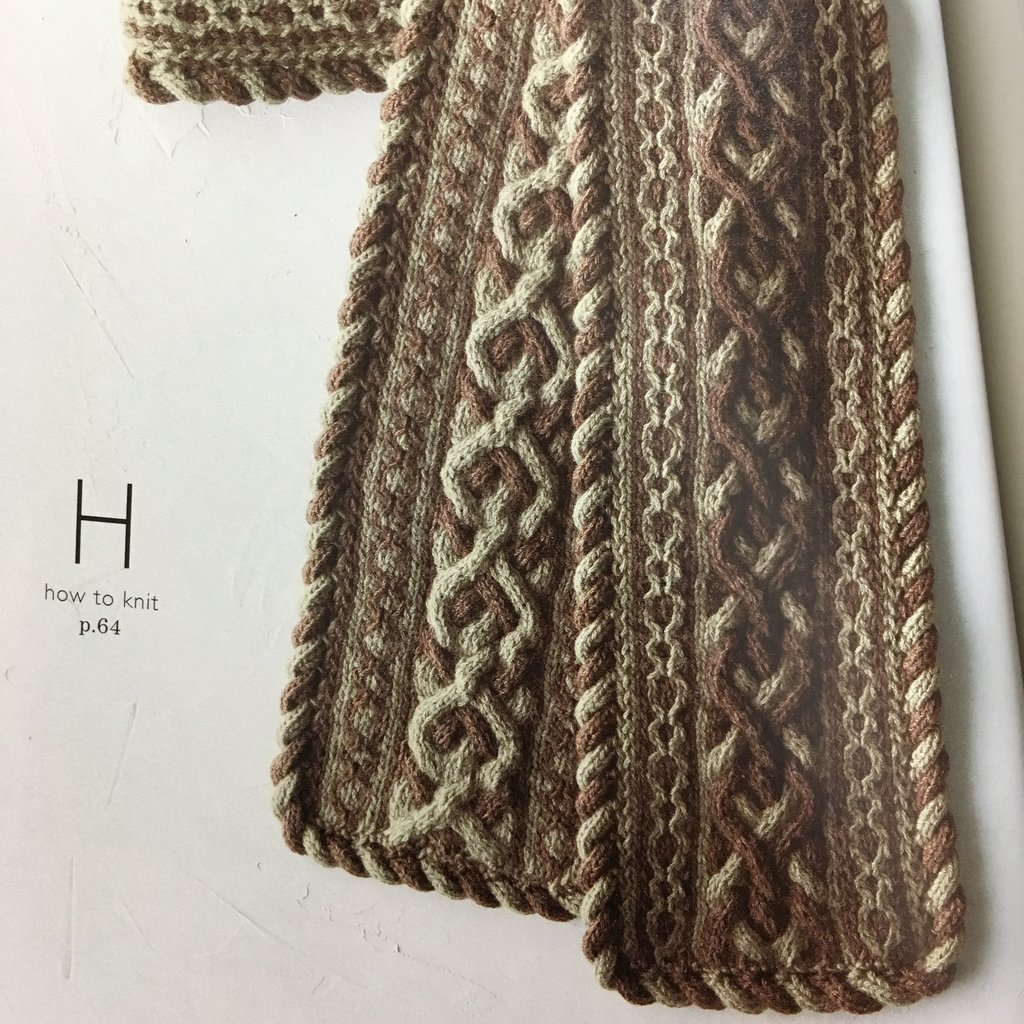 D 同時に編むアラン模様 両面同じ柄で 裏も楽しい手編みのマフラー より 作ったもの