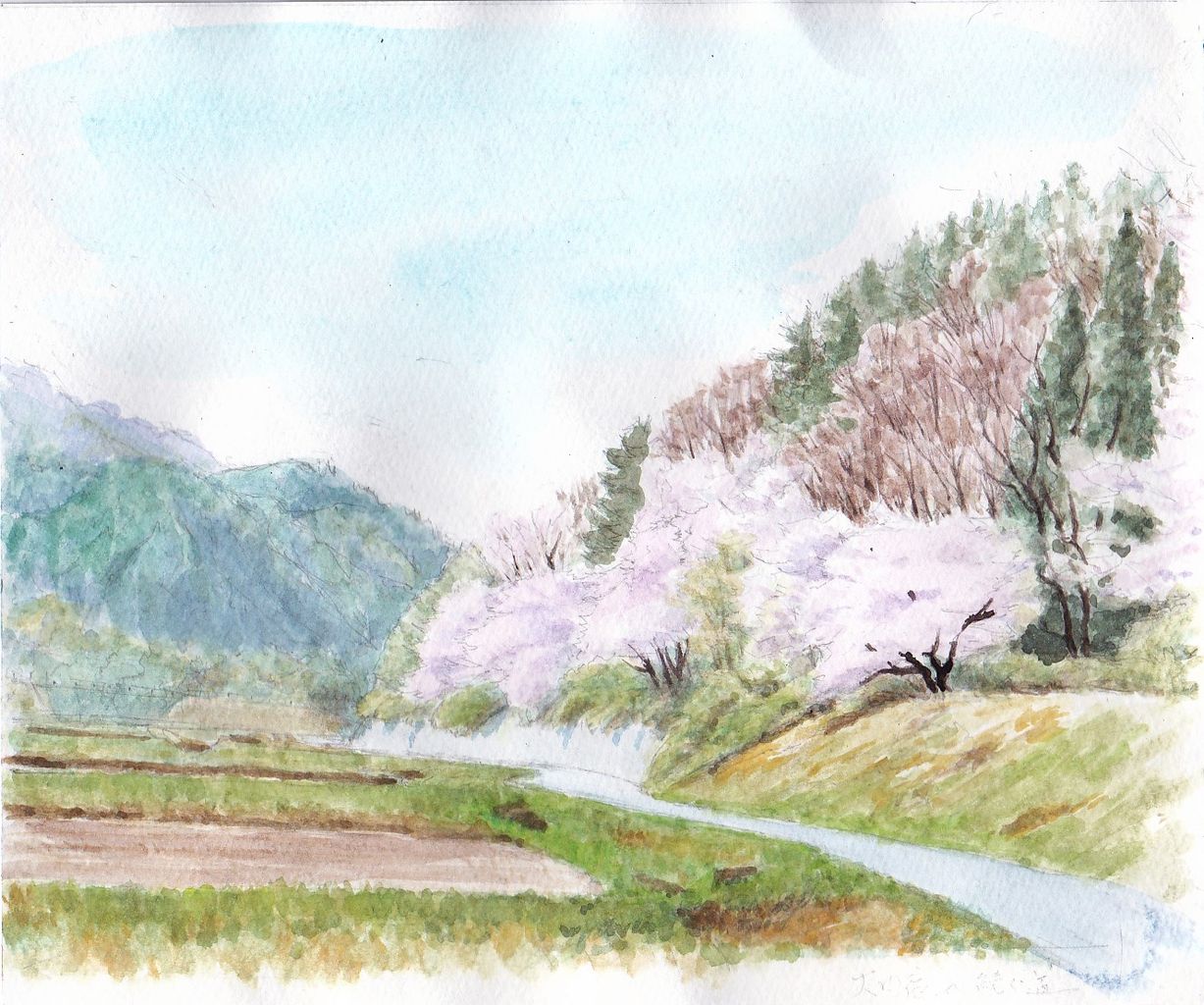 写真を見て描く福島 長野の風景と庭の花の水彩画 ピノ子の庭 写真を見て描く福島 長野の風景と庭の花の水彩画 ピノ子の庭