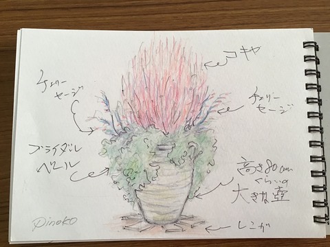 大きな寄せ植え