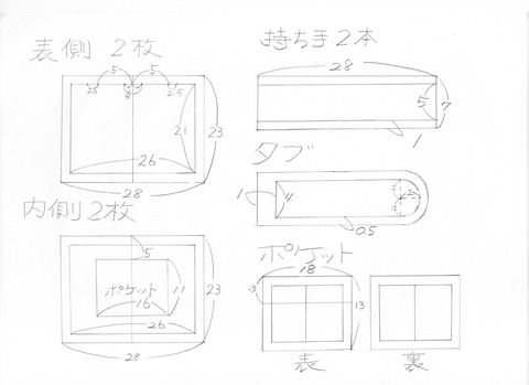 手提げバッグ図