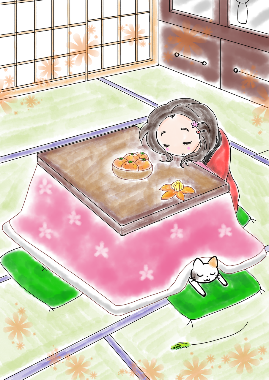 こたつにみかん彩色ペン入れ ピロコンroom こたつにみかん彩色ペン入れ ピロコンroom