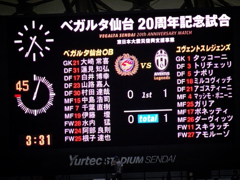 8 17 ベガルタ仙台周年記念試合 ベガルタ仙台レジェンドvsユベントスレジェンド Footrip フットリップ 世界中のfootballを見に行こう