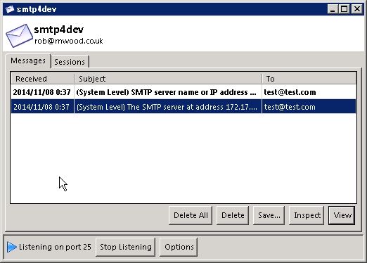 Smtp4dev で簡単smtpサーバ テスト用 オラクる Smtp4dev で簡単smtpサーバ テスト用 オラクる